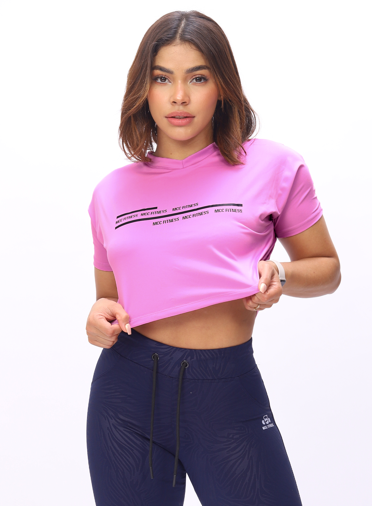 T-shirt Crop Mcc Fitness - Rosa