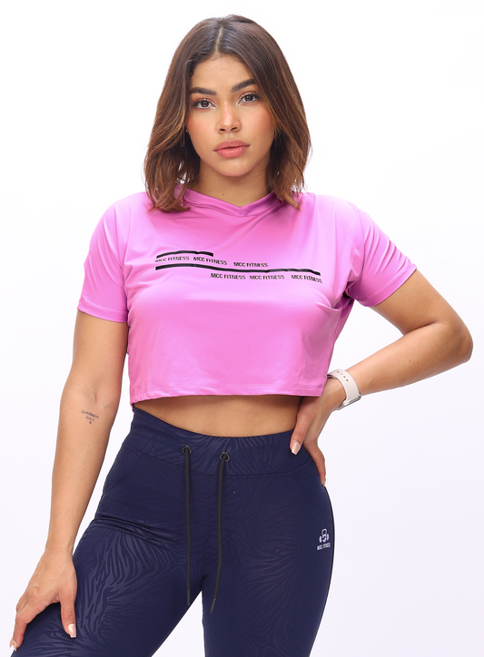 T-shirt Crop Mcc Fitness - Rosa